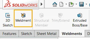 SOLIDWORKS Weldments icon